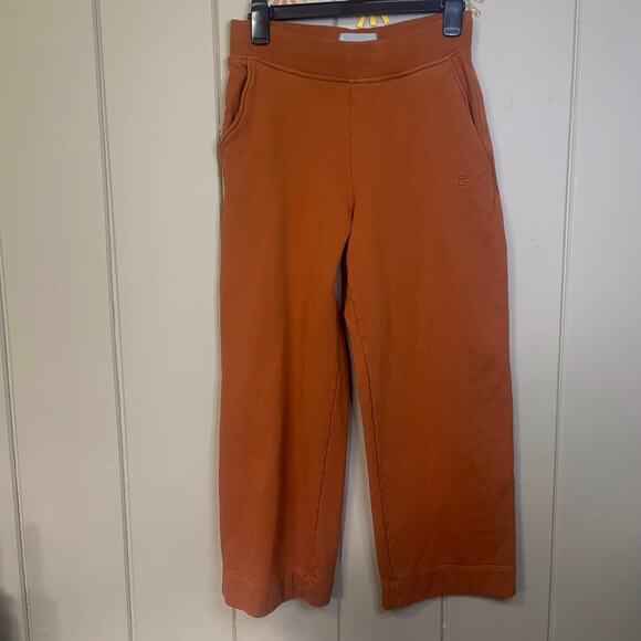 Everlane Pants - Everlane orange wide leg cropped pants drawstring organic cotton small